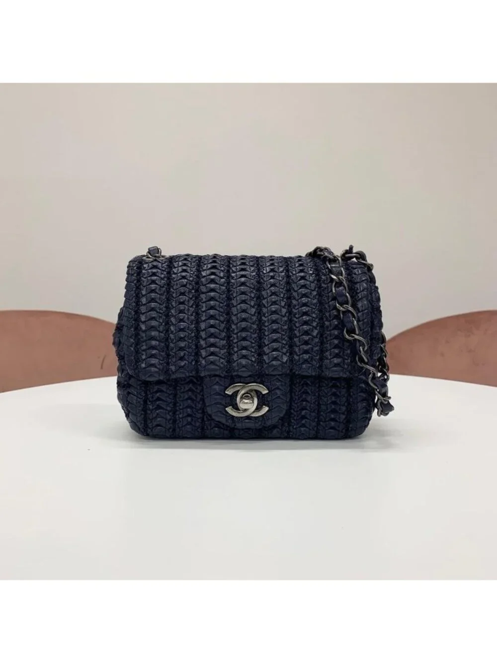 Chanel Cloche Flap CC Logo Lambskin Shoulder Bag